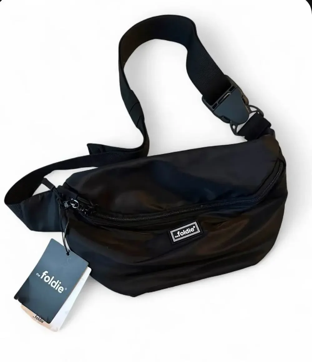 NWT The Foldie Anti-Theft Foldable Crossbody Bag Black